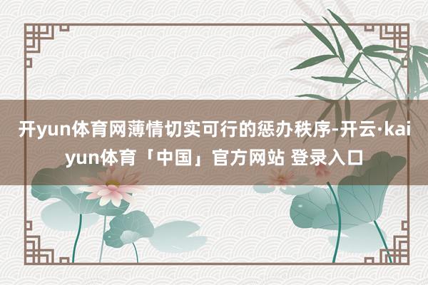 开yun体育网薄情切实可行的惩办秩序-开云·kaiyun体育「中国」官方网站 登录入口