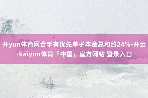 开yun体育网合手有优先单子本金总和约24%-开云·kaiyun体育「中国」官方网站 登录入口