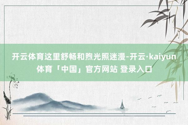 开云体育这里舒畅和煦光照迷漫-开云·kaiyun体育「中国」官方网站 登录入口